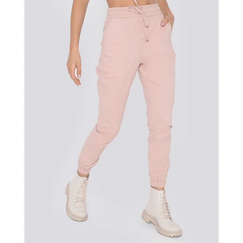 Calça Sarja Feminina Jogger Básica Rosa Claro 38