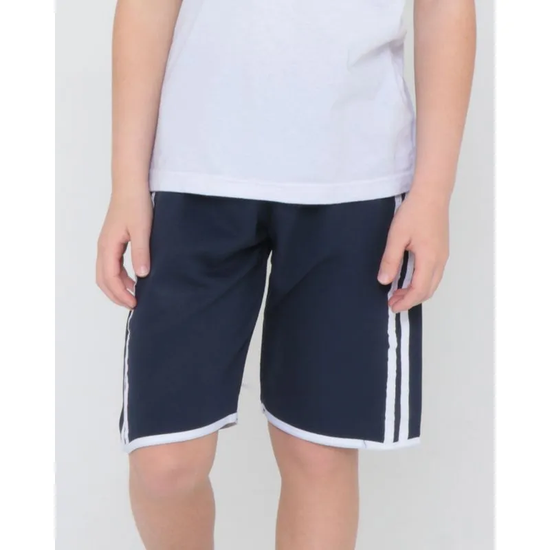 Bermuda Infantil Esportiva Listras Azul Marinho 4
