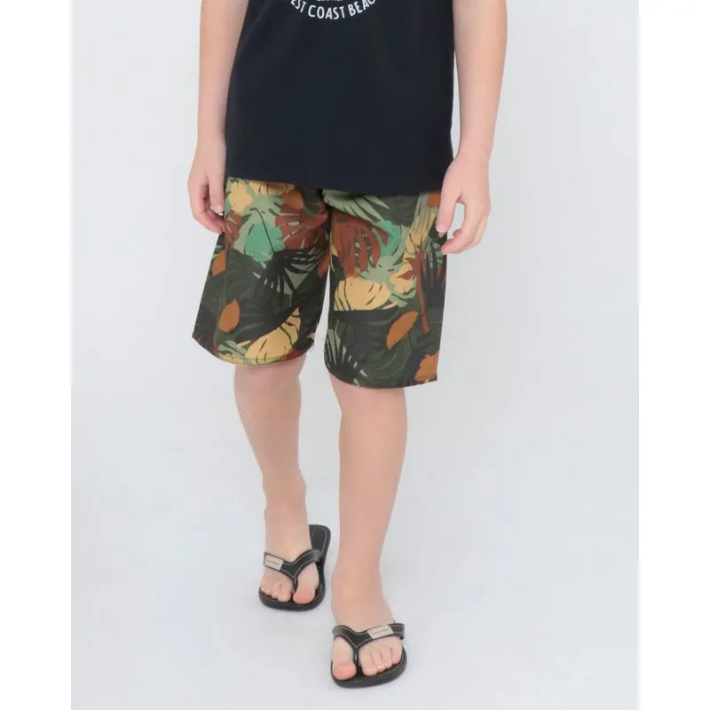 Bermuda Infantil Elástico Estampada Floral Verde 8