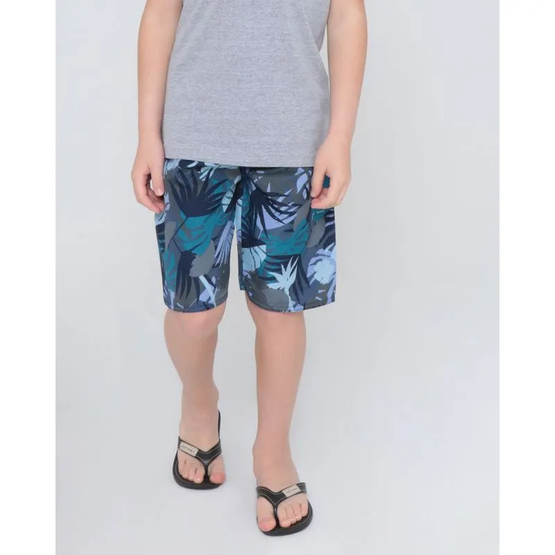 Bermuda Infantil Elástico Estampada Floral Azul 6