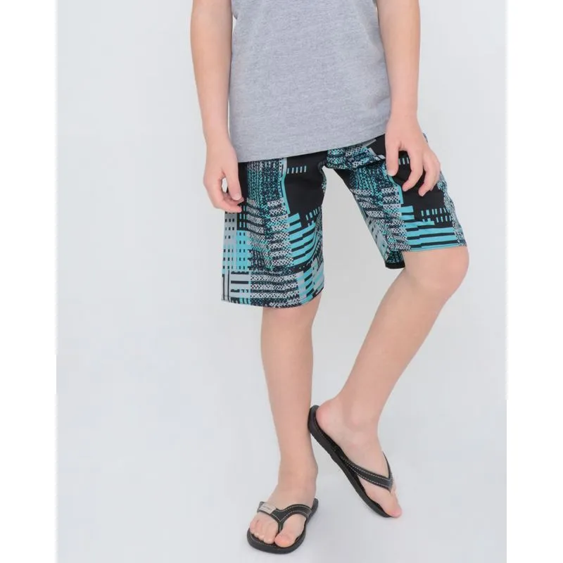 Bermuda Infantil Elástico Estampada Listrada Azul 8