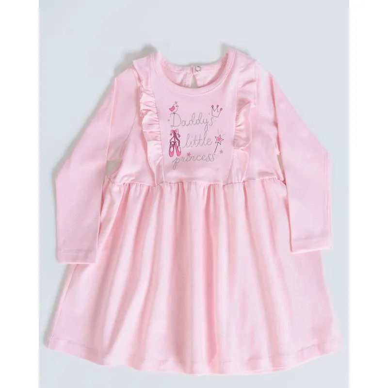 Vestido Bebê Glitter Evasê Rosa Claro P