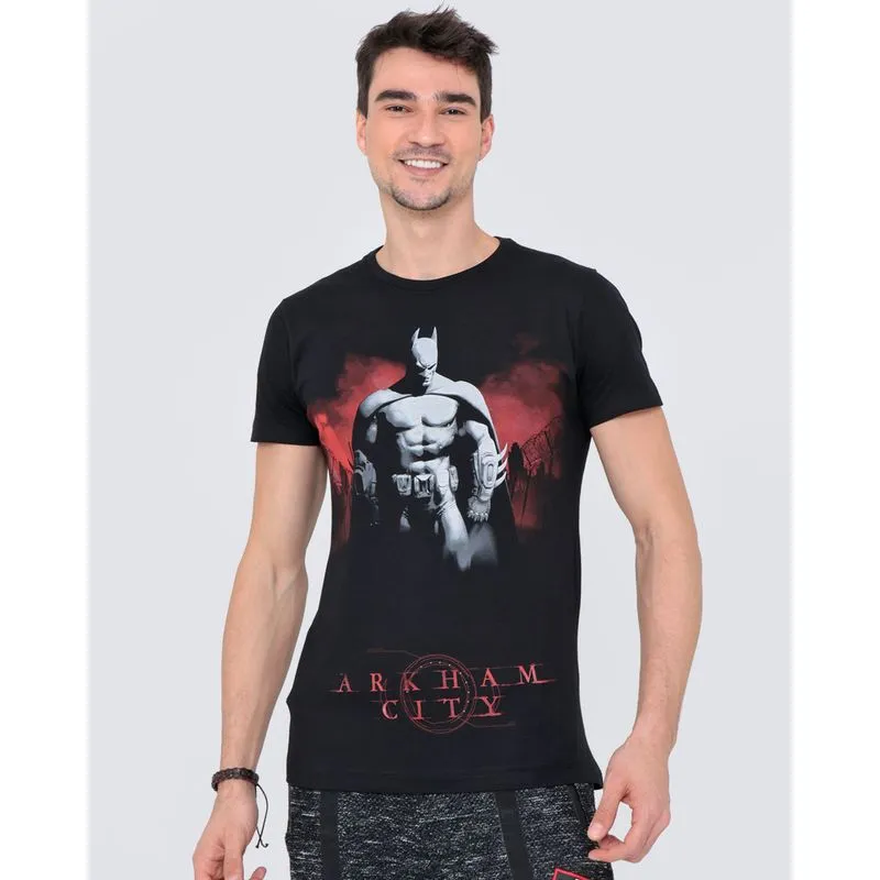 Camiseta Estampa Batman Arkham City Preta M