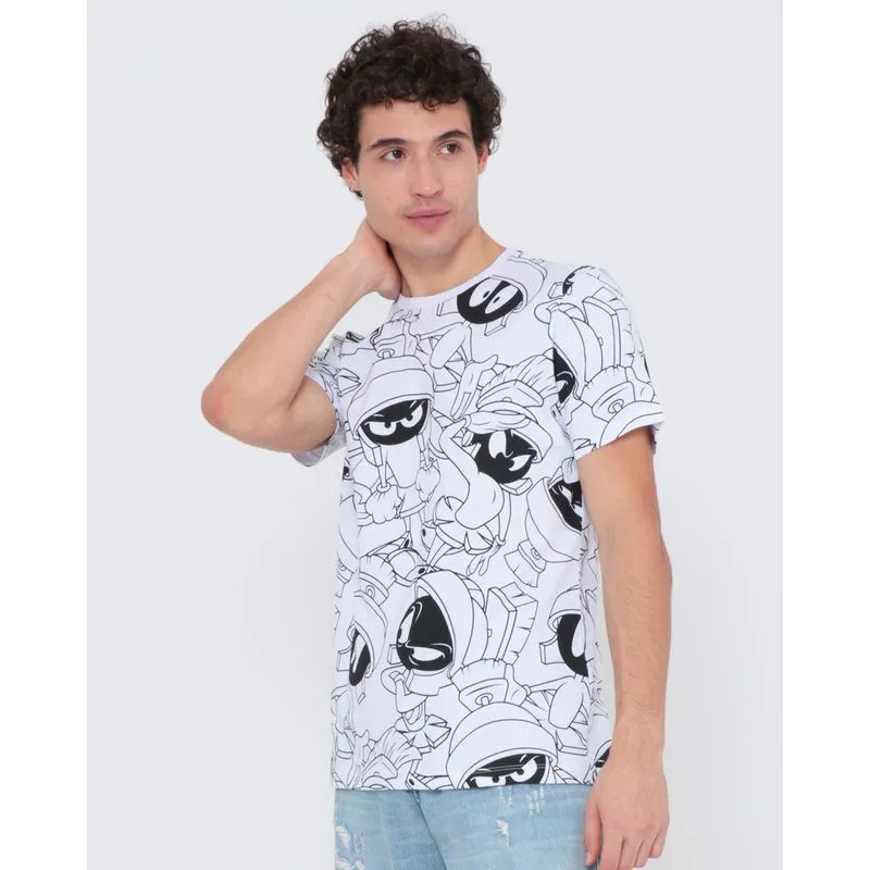 Camiseta Estampa Looney Tunes Marciano Branca M