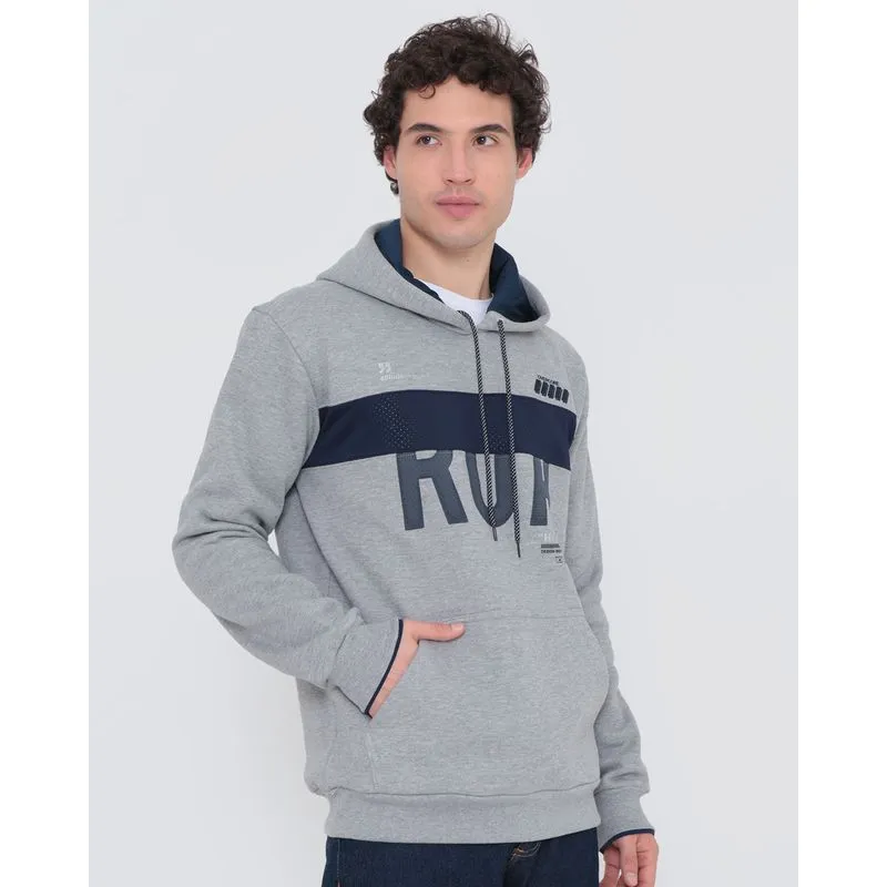 Blusão Moletom Masculino Rua Mescla Cinza GG