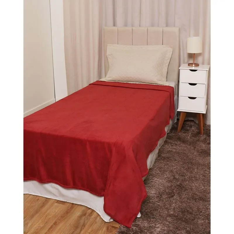 Manta Solteiro Fleece Arte e Cazza Ultra Soft Vinho UN