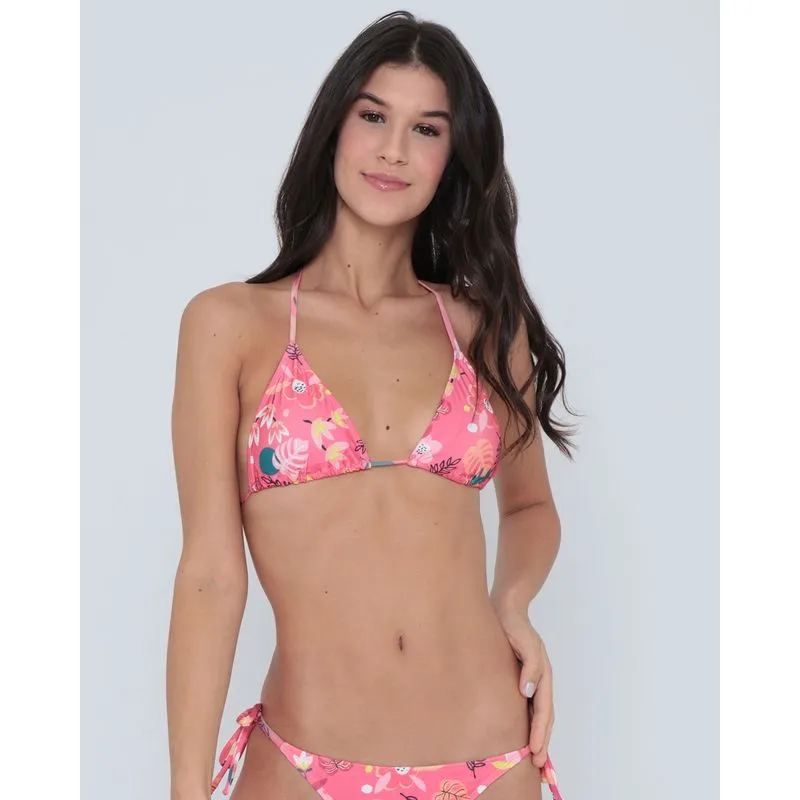 Biquíni Avulso Top Cortininha Floral Rosa M