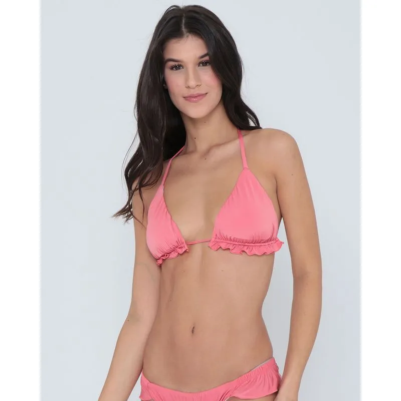 Biquíni Avulso Top Cortininha Babados Rosa GG