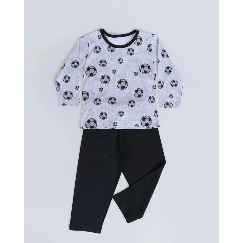 Pijama Bebê Estampa Bola Cinza Claro 2
