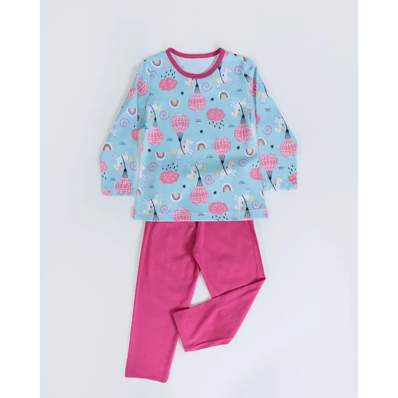 Pijama Bebê Estampa Balão Azul Claro 1