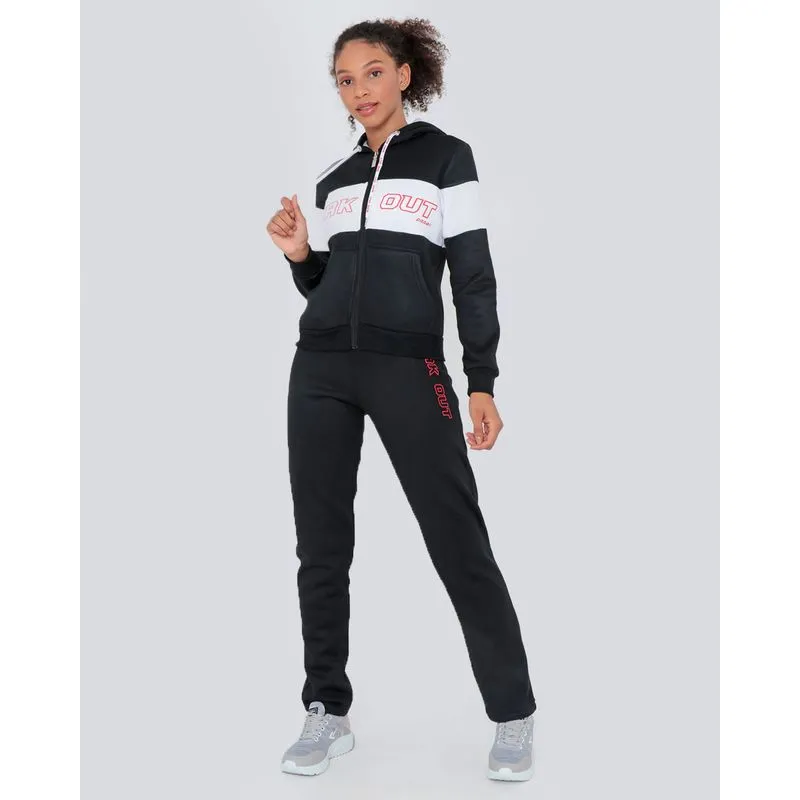 Conjunto Moletom Feminino Fitness Estampado Preto P