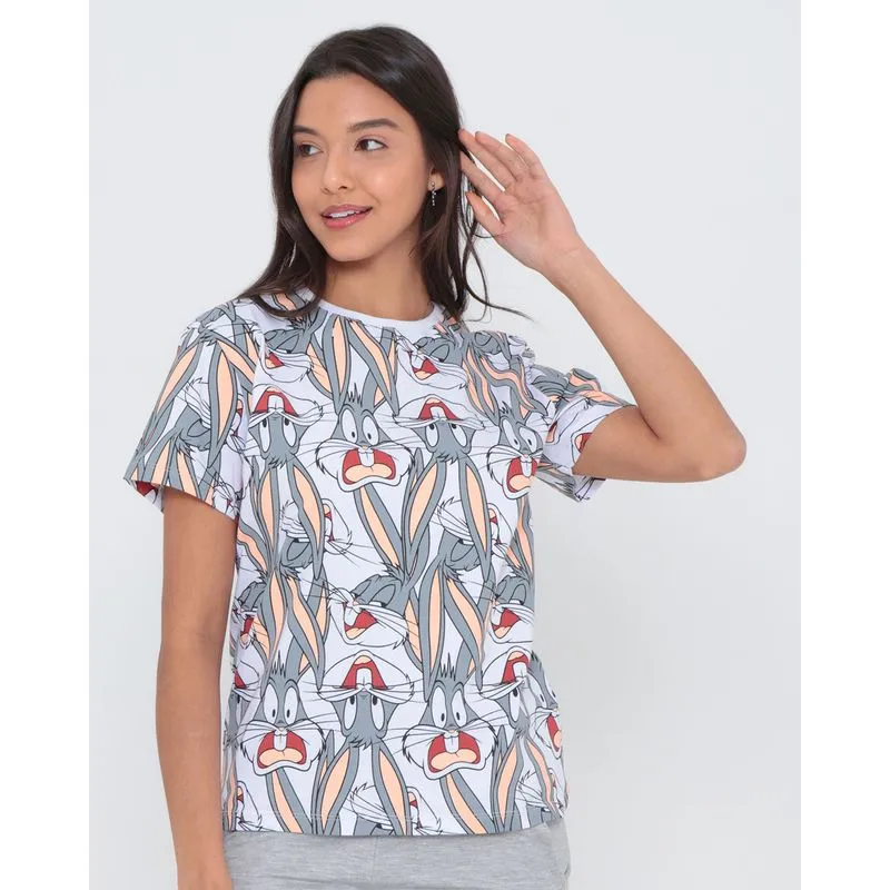 Blusa Estampada Perna Longa Looney Tunes Branca G