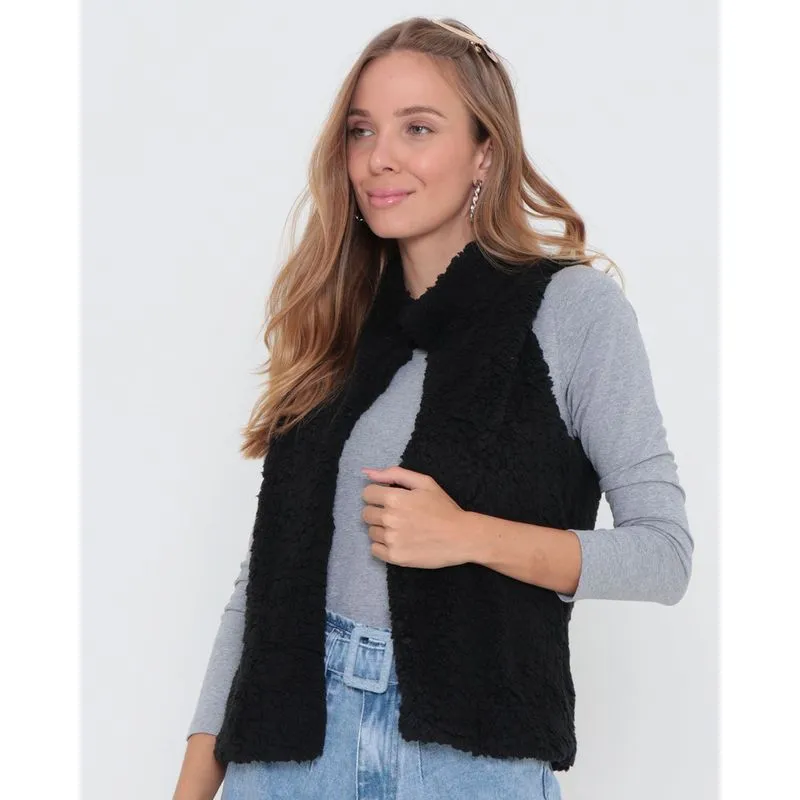 Colete Feminino Pelúcia Preto M
