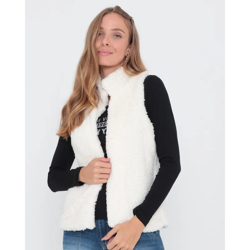 Colete Feminino Pelúcia Off White M