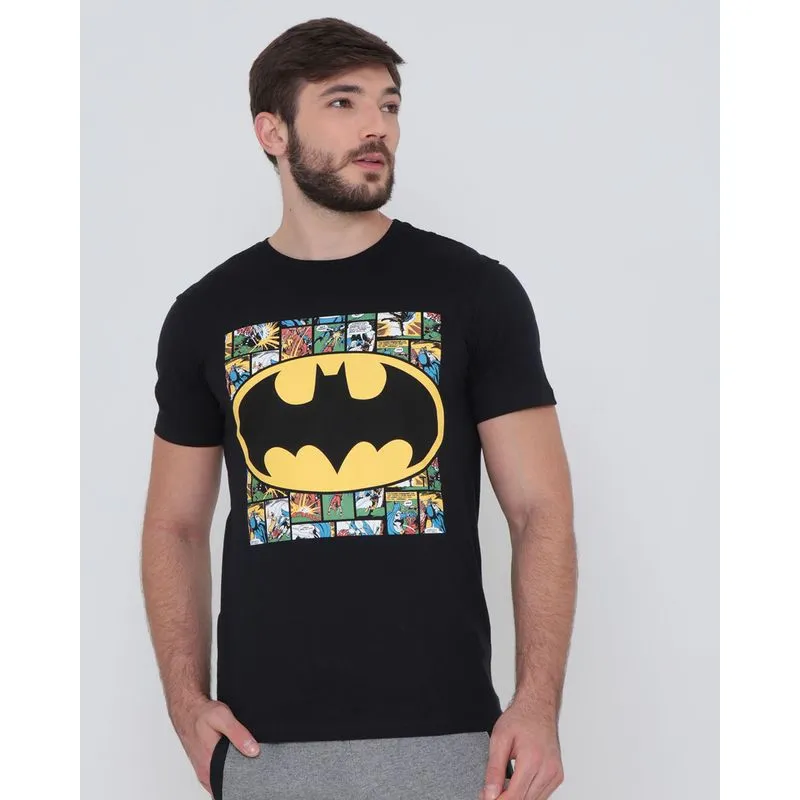 Camiseta Estampa Batman Liga da Justiça Preta P