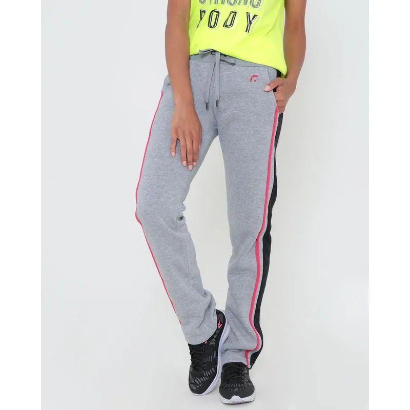 Calça Moletom Fitness Feminina Mescla Cinza M