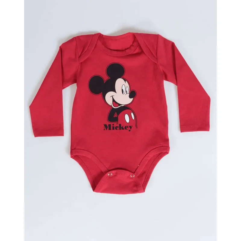 Body Bebê Mickey Mouse Disney Vermelho M