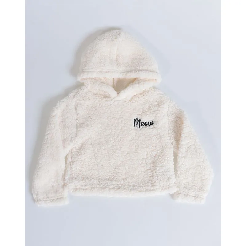 Blusão Bebê Com Capuz Pelúcia Off White 1