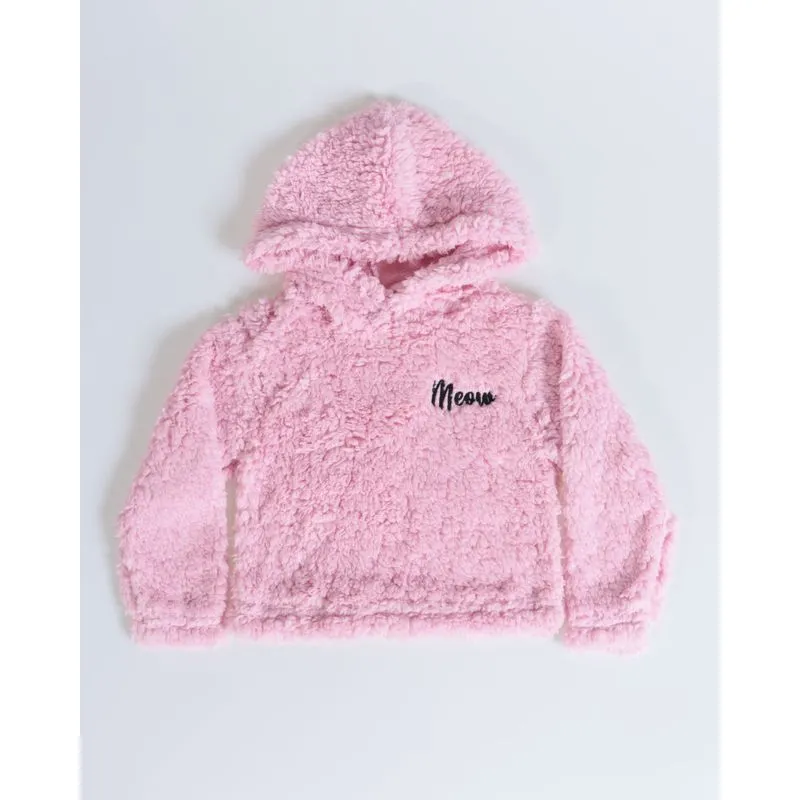 Blusão Bebê Com Capuz Pelúcia Rosa Claro 2
