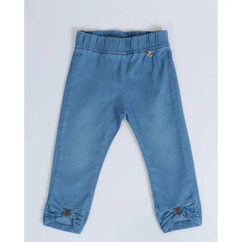 Calça Jeans Bebê Strass Elástico Azul G