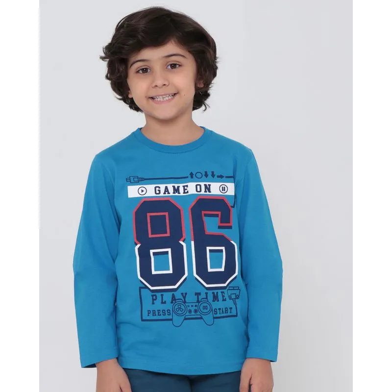 Camiseta Infantil Estampa Game Azul 8
