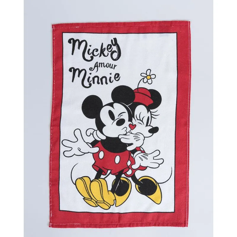 Pano de Copa 45cmx65cm Minnie e Mickey Disney Vermelho UN