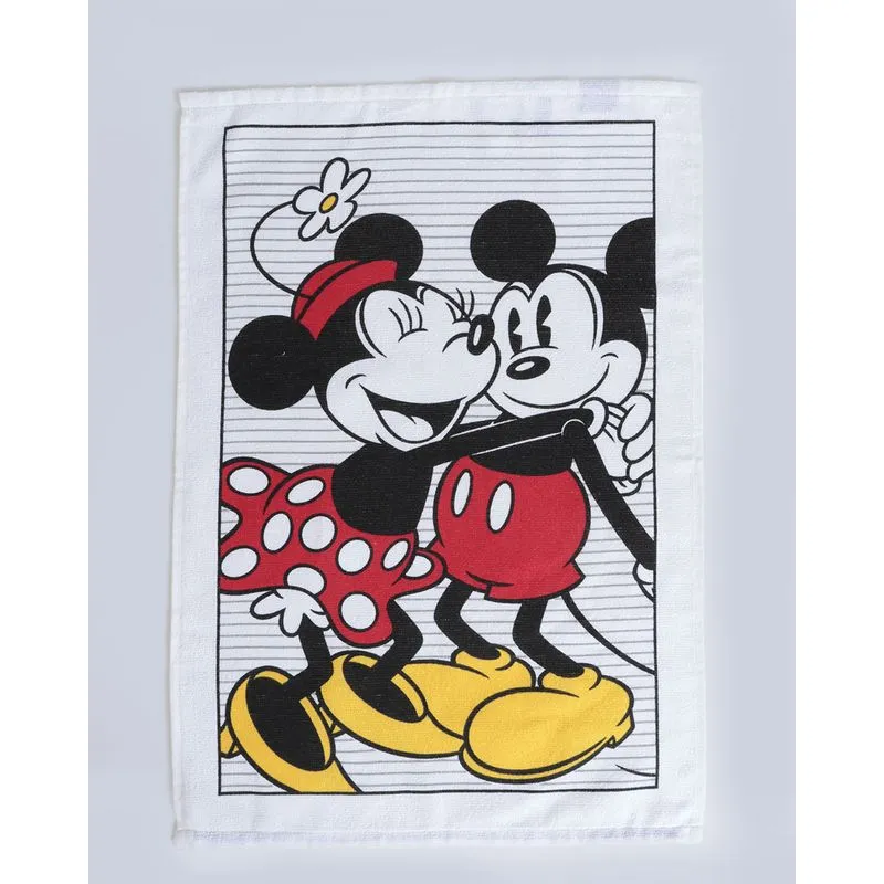 Pano de Copa 45cmx65cm Minnie e Mickey Disney Branco UN