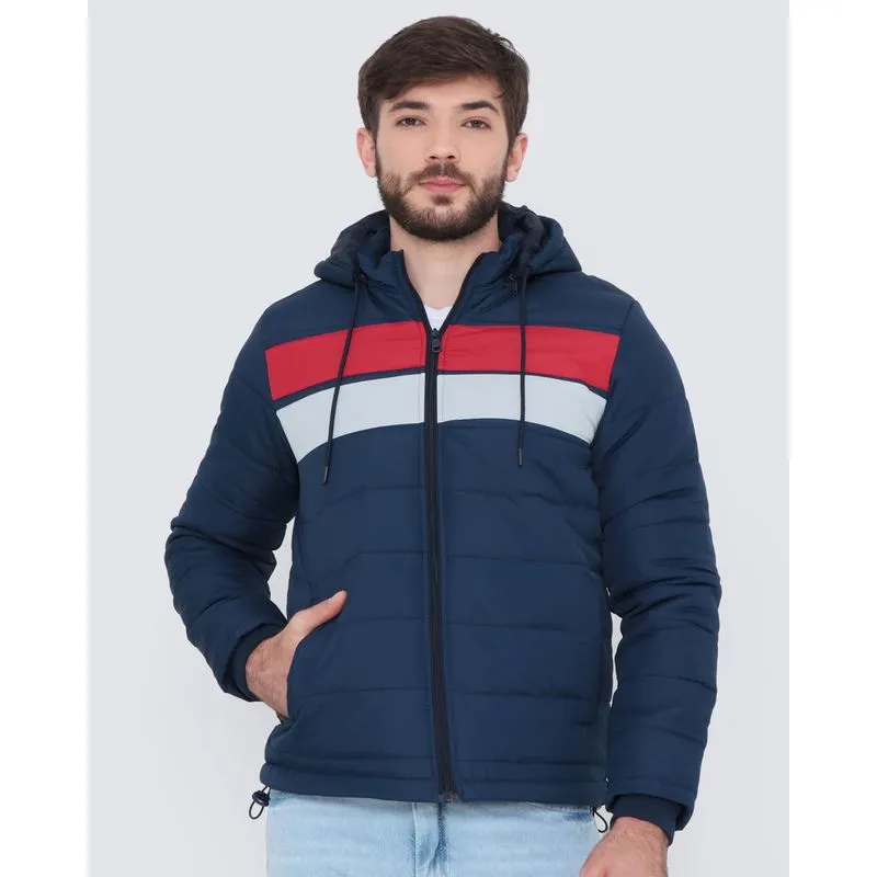 Jaqueta Masculina Listras Puffer Azul Marinho GG