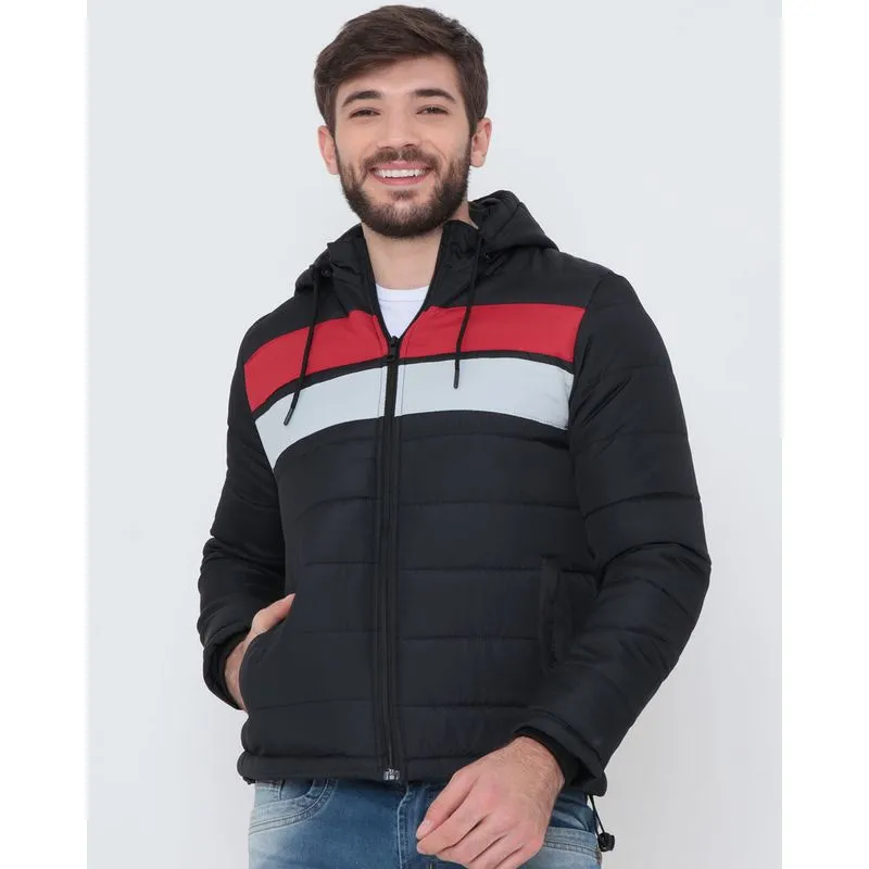 Jaqueta Masculina Listras Puffer Preta XG