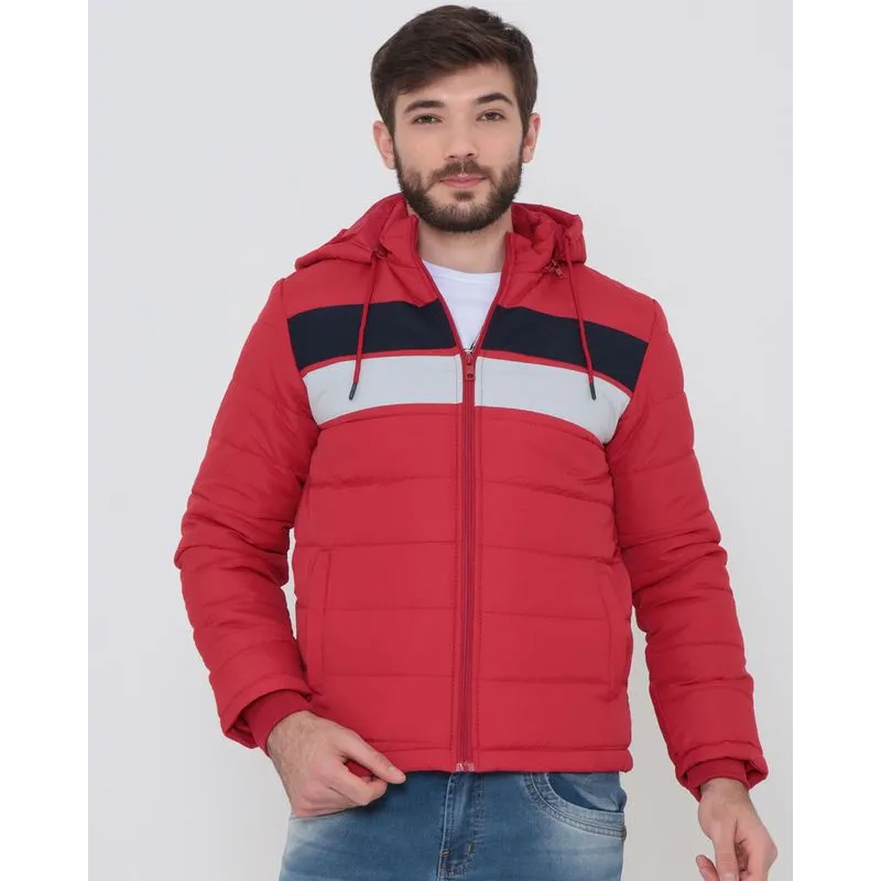 Jaqueta Masculina Listras Puffer Vermelha XG