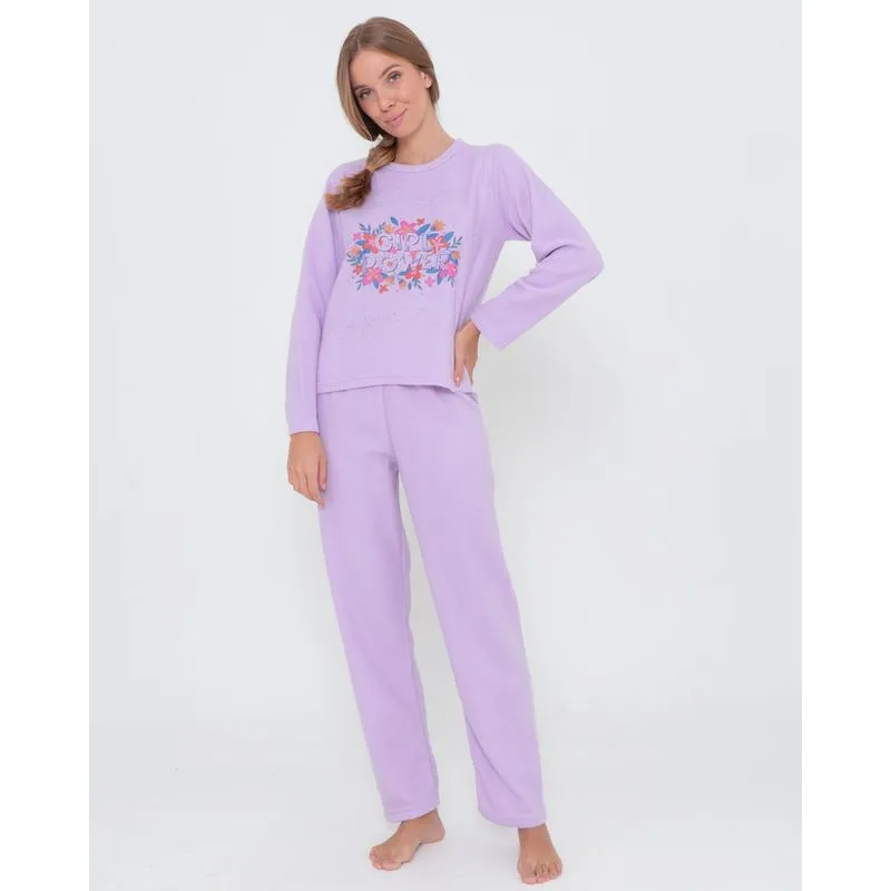 Pijama Longo Feminino Soft Lilás Claro M
