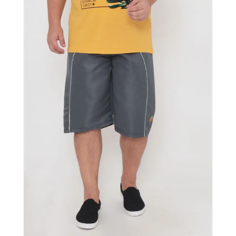 Bermuda Masculina Plus Size Viés Cinza Escuro G1
