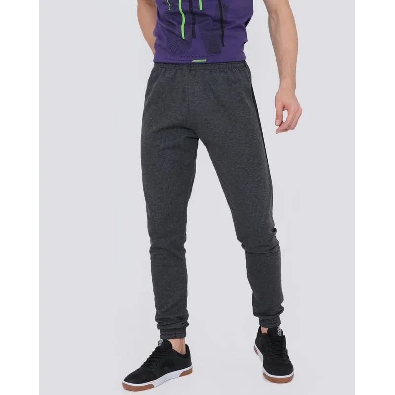 Calça Moletom Masculina Jogger Mescla Cinza GG