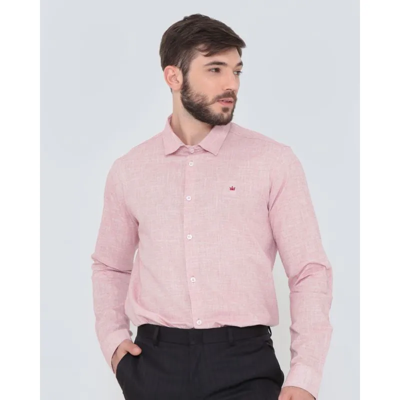 Camisa Masculina Manga Longa Rosa Claro 2