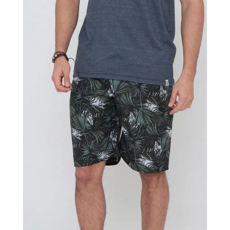 Bermuda Masculina Surf Estampa Floral Verde Escuro GG