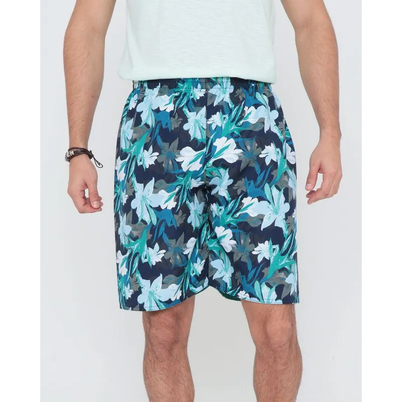 Bermuda Masculina Surf Estampa Floral Verde M