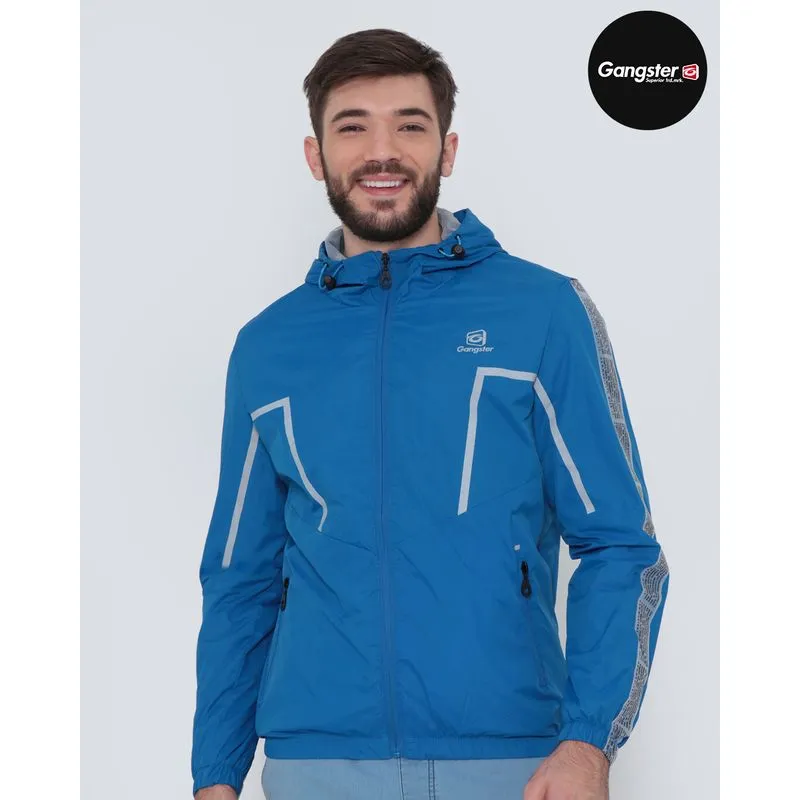Jaqueta Corta Vento Masculina Com Zíper Gangster Azul P