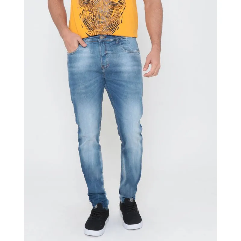 Calça Jeans Masculina Skinny Azul Claro 36