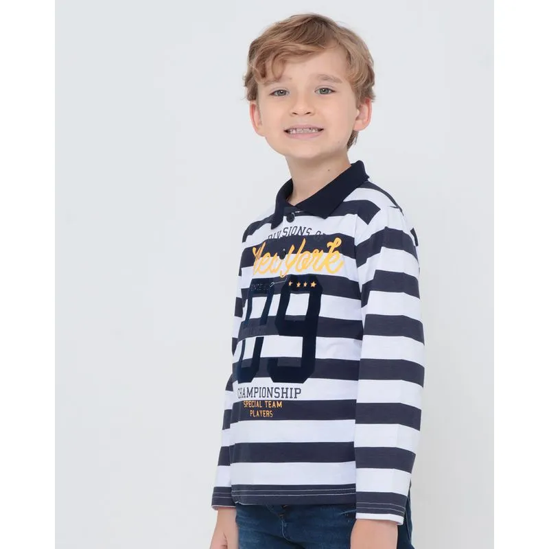 Polo Infantil Sport Listrada Branca 6