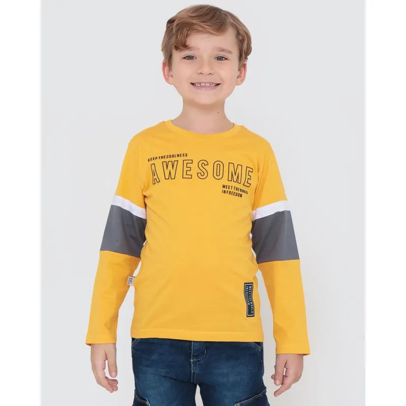 Camiseta Infantil Manga Longa Sport Amarela 4