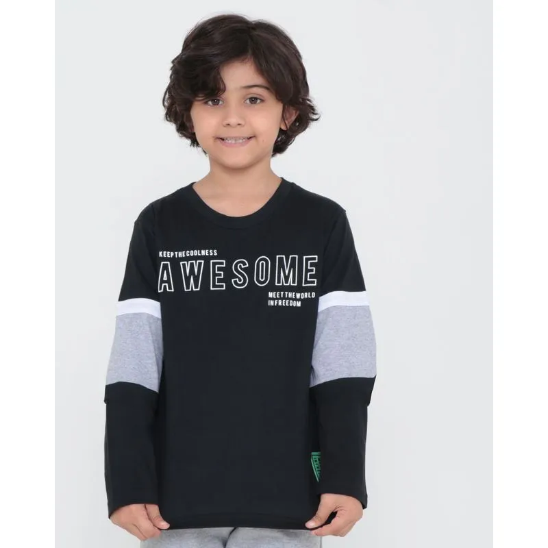Camiseta Infantil Manga Longa Sport Preta 4