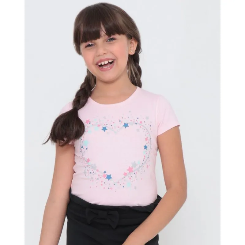 Blusa Infantil Estampa Estrelas Rosa Claro 4