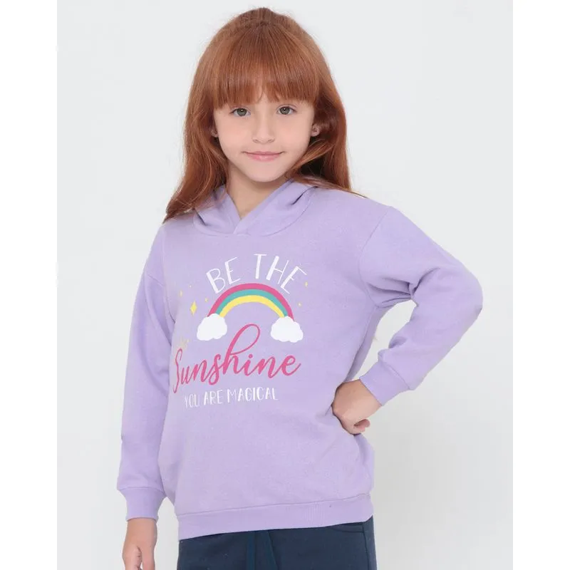 Blusão Moletom Infantil Arco-Íris Lilás 4