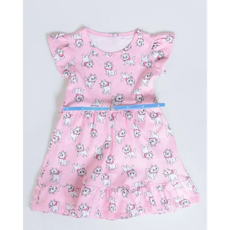 Vestido Bebê Com Cinto Gata Marie Disney Rosa Claro 2