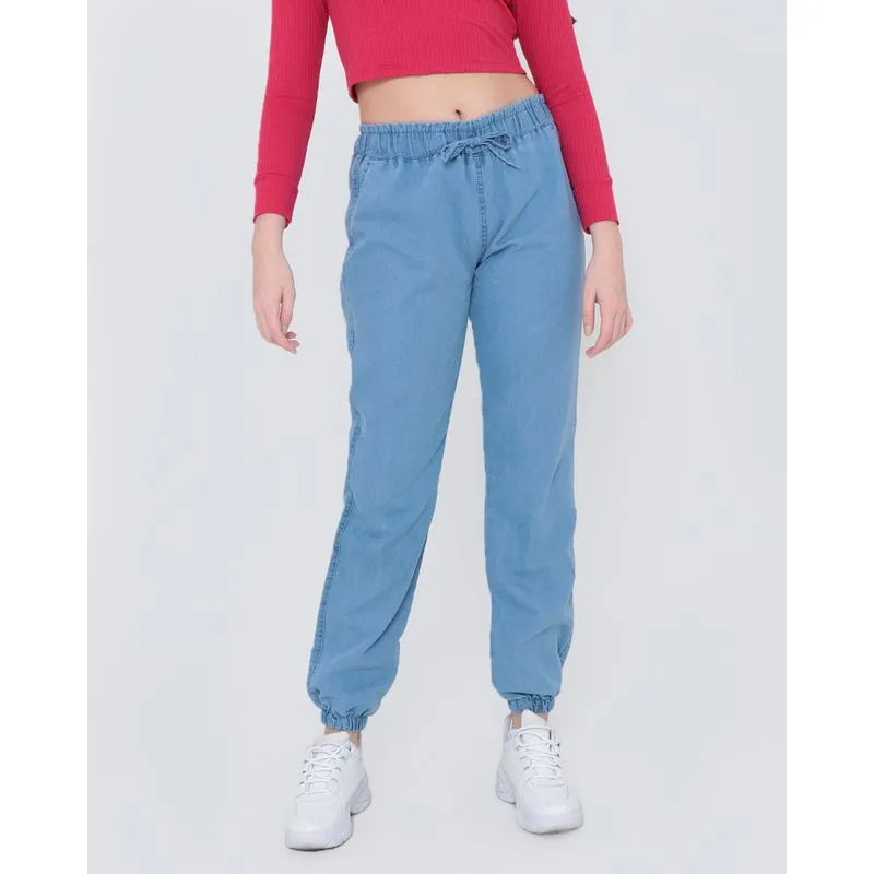 Calça Jeans Juvenil Jogger Azul Claro 10