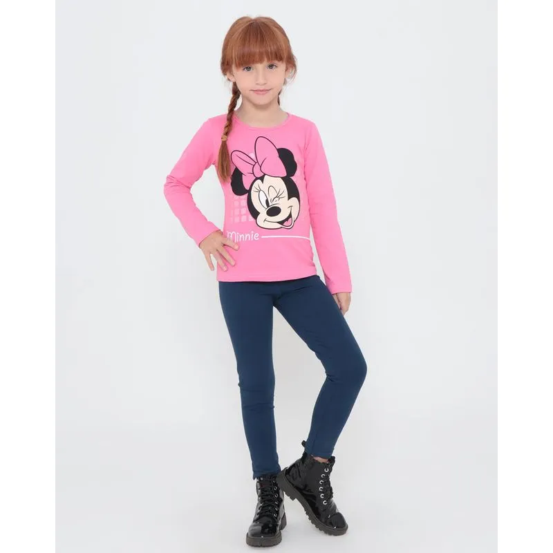Conjunto Infantil Estampa Minnie Disney Rosa 8