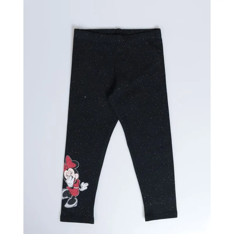Calça Legging Bebê Minnie Mouse Disney Preta 1