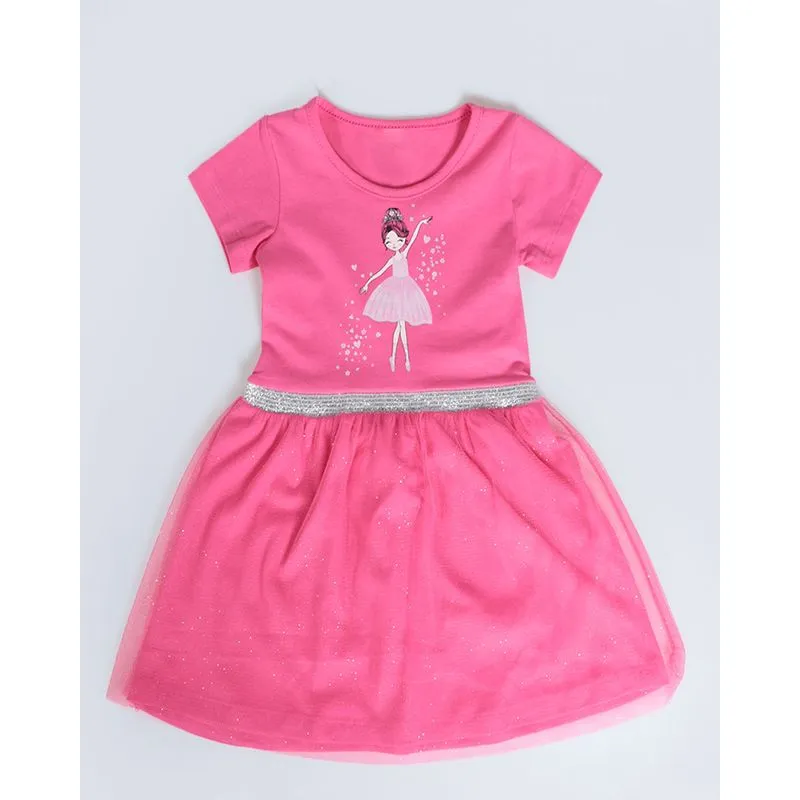 Vestido Bebê Bailarina Com Tule Rosa Pink 2