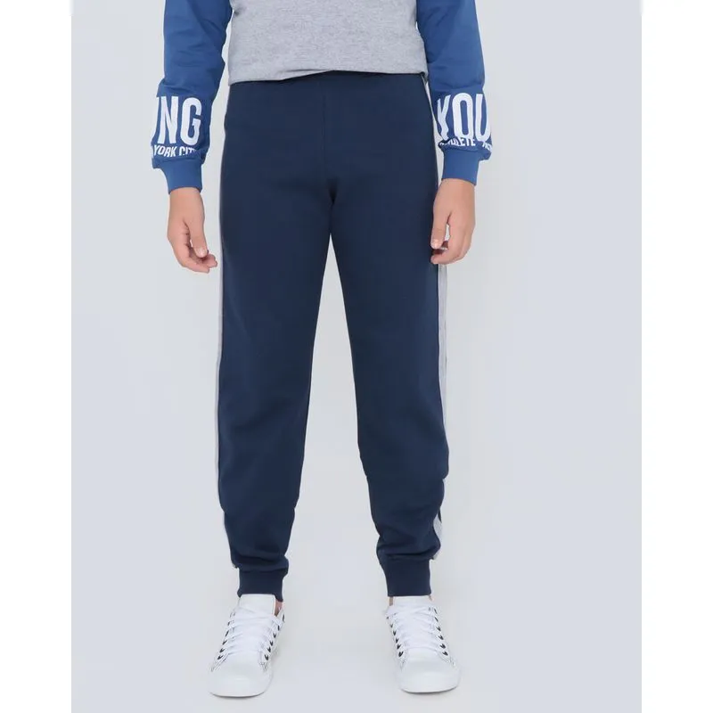 Calça Moletom Juvenil Elástico Azul Marinho 12