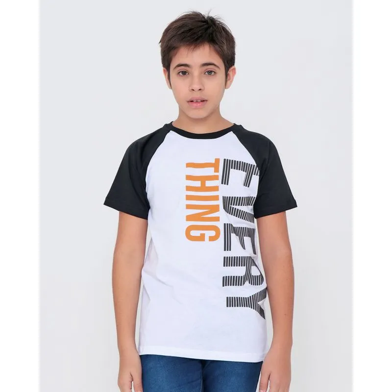 Camiseta Juvenil Estampa Frontal Branca 12